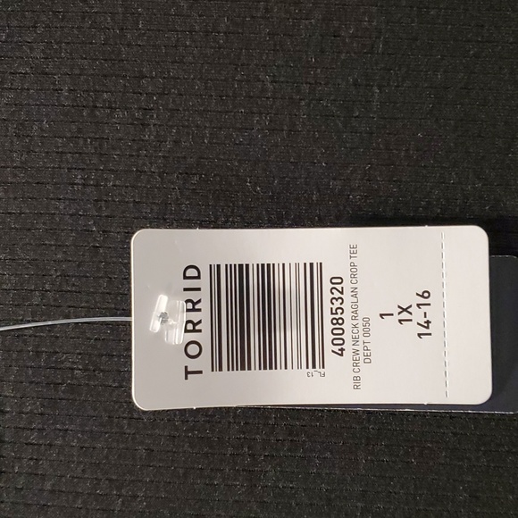 NWT Torrid Crew Neck Raglan Crop Tee size 1 - Picture 2 of 4